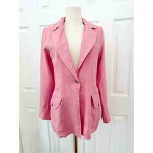 DL1961 Flamingo Single‎ Buttoned Notched Lapel Slouchy Linen Blazer XS NWT